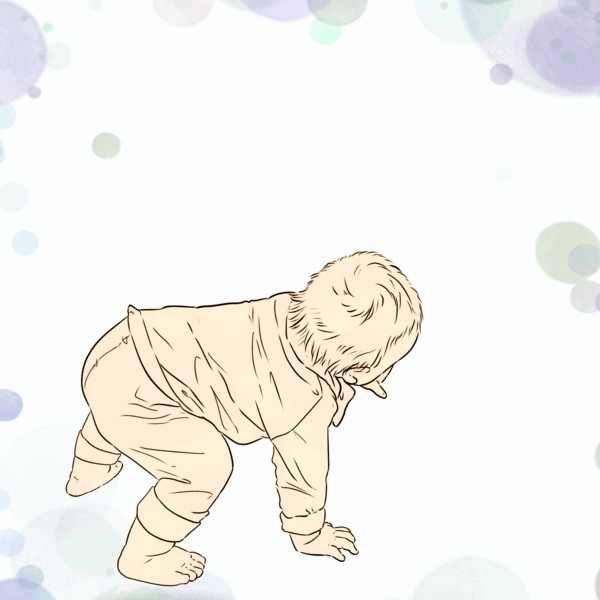 息子の一歳の記念に作った、歩く赤ちゃんのGIF動画。息子が初めて3歩ほど歩いた時の動画を元に作成。